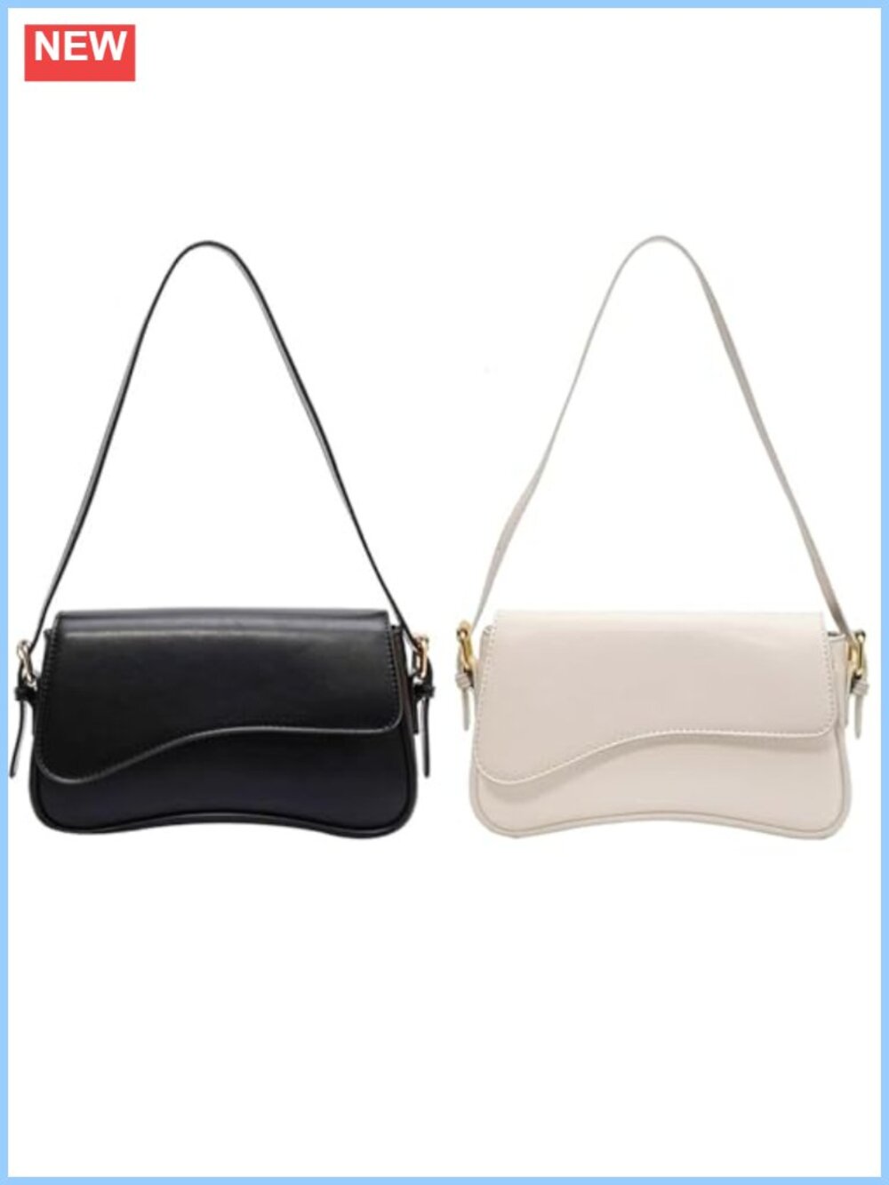 2 Pack Shoulder Bag for Women Y2K Trendy Purse Vegan Leather Hobo Handbags